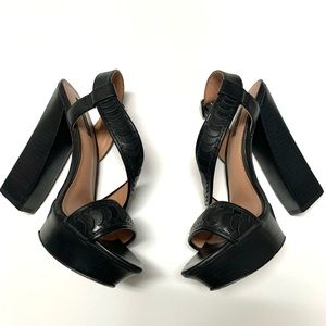 Rachel Zoe Black Platform Heels Size 8.5